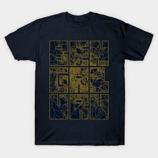 Bengaluru, India City Map Typography - Gold Art Deco T-Shirt